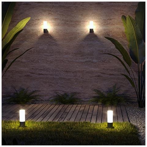 Lampada Da Parete Moderna Da Esterno Metallo Grigio 1 Luce E27 60w Ip54 - Foto 2