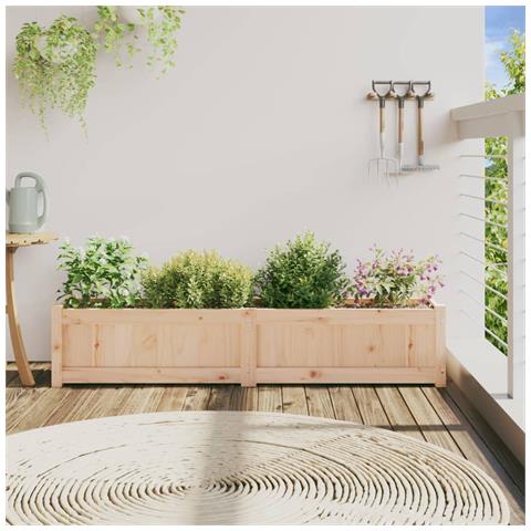 Fioriera Da Giardino 150x31x31 Cm In Legno Massello Di Pino - Foto 3