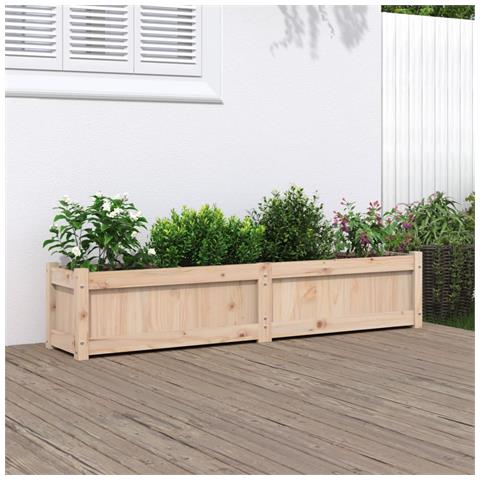 Fioriera Da Giardino 150x31x31 Cm In Legno Massello Di Pino - Foto 1