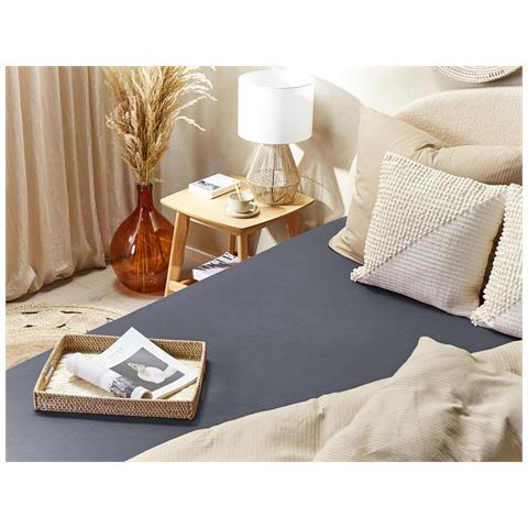 Coprimaterasso Elasticizzato Janbu Cotone Grigio Scuro - Foto 1