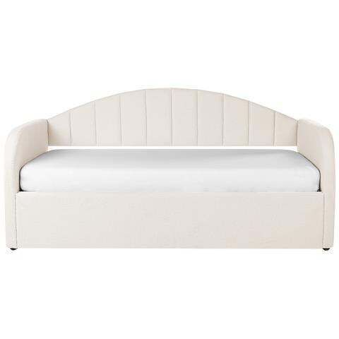Letto Estraibile Bouclé Eyburie 90 X 200 Cm Beige Chiaro - Foto 2
