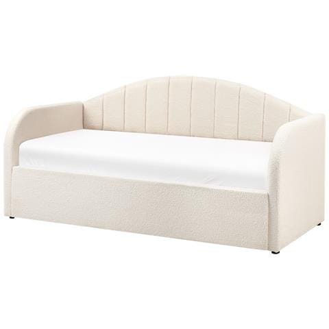Letto Estraibile Bouclé Eyburie 90 X 200 Cm Beige Chiaro - Foto 11