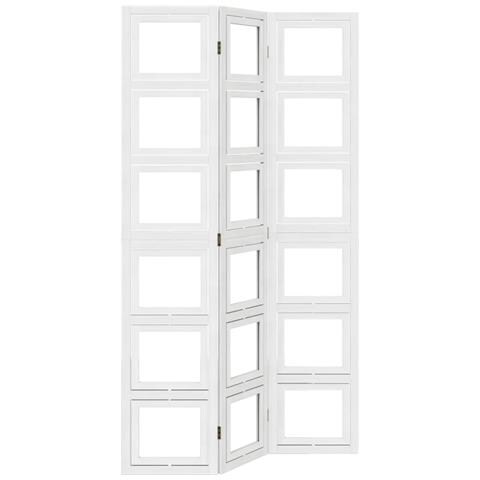 Divisorio Ambienti 3pannelli Bianco Legno Massello Di Paulownia - Foto 1