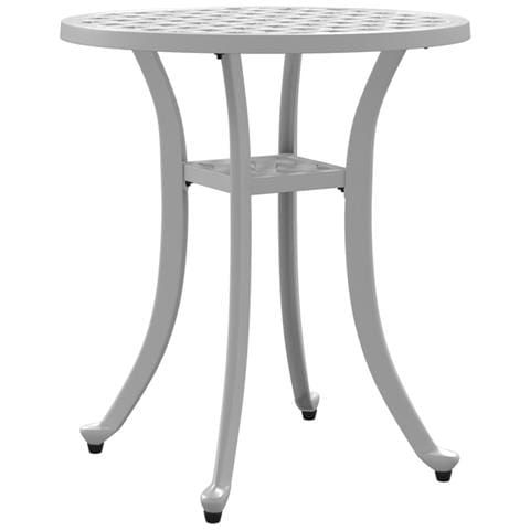 Tavolo Da Giardino Bianco 48x53 Cm In Alluminio Pressofuso - Foto 2