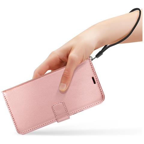 Custodia Per Samsung A55 Portafoglio Funzione Supporto E Cordino, Rosa Champagne - Foto 2