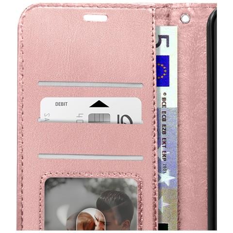 Custodia Per Samsung A55 Portafoglio Funzione Supporto E Cordino, Rosa Champagne - Foto 5