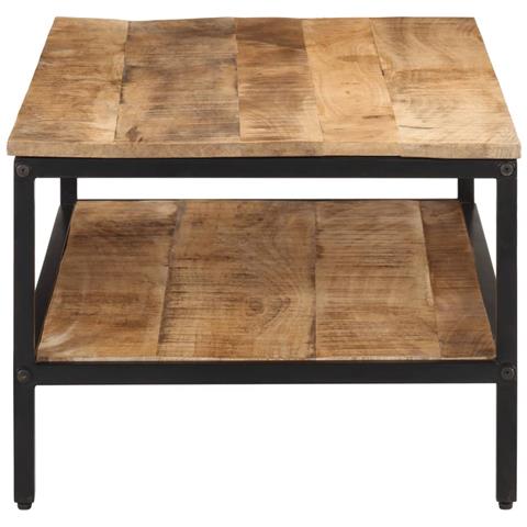 Tavolino 100x50x35 Cm In Legno Massello Di Mango Grezzo - Foto 3