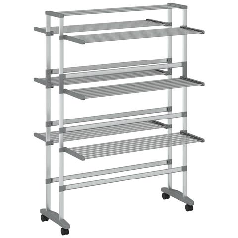 Stendibiancheria Con Ruote 89x64x129 Cm In Alluminio - Foto 2