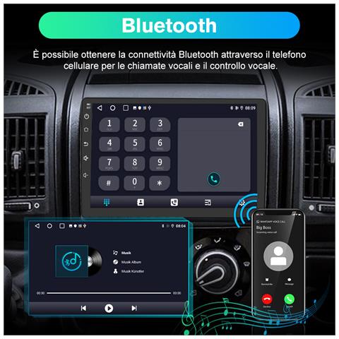 9 Pollici Autoradio Carplay E Android Auto Per Fiat Ducato (2006-2013) Android 13 Car Radio Con Touchscreen Bluetooth Fm Rds Gps Comandi Al Volante - Foto 2