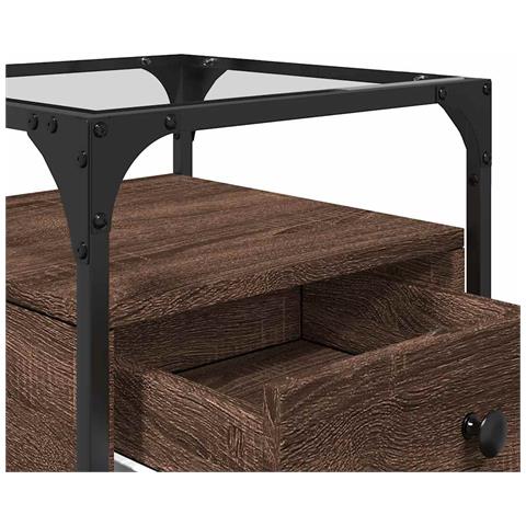 Comodino Rovere Marrone 40x40x55 Cm In Legno Multistrato - Foto 2