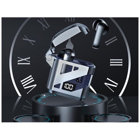 Auricolari Senza Fili Bluetooth 5.3 Tws Enc Optimus Con Display A Led, Arancione - Foto 2