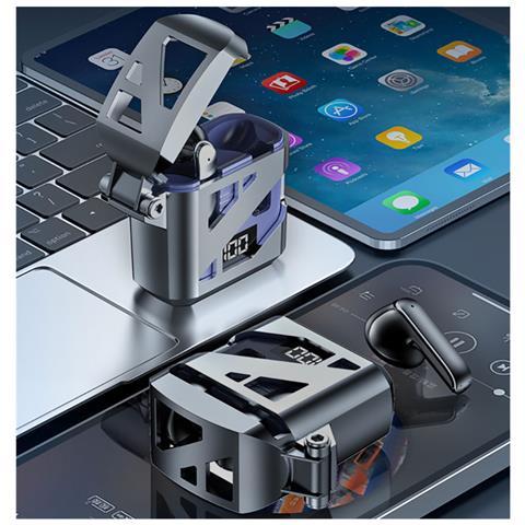 Auricolari Senza Fili Bluetooth 5.3 Tws Enc Optimus Con Display A Led, Arancione - Foto 3