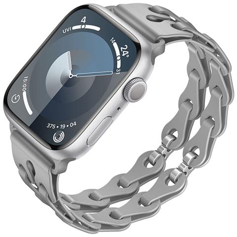 Cinturino Per Apple Watch Series 1-9 E Ultra In Silicone Grey 22 Mm - Foto 1