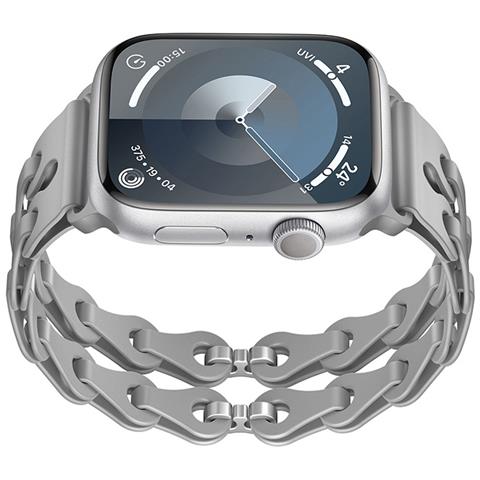 Cinturino Per Apple Watch Series 1-9 E Ultra In Silicone Grey 22 Mm - Foto 2
