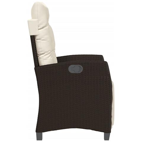Sedia Reclinabile Giardino con Poggiapiedi Marrone Polyrattan - Foto 10