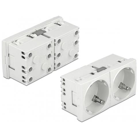 Easy 45 Presa di alimentazione con messa a terra a 2 vie estendibile con disposizione a 45° 45 x 45 mm - Foto 1