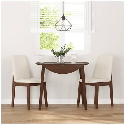 Sedie da Pranzo con Cuscini 2pz Marrone Legno Massello di Hevea - Foto 10
