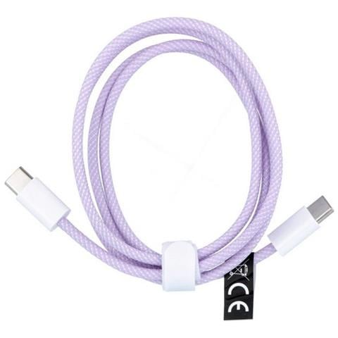 Cavo Dati E Ricarica Pd60w 3a C263 Usb-c To Usb-c Fast Charge 60w 1m Viola Per Smartphone Tablet - Foto 2