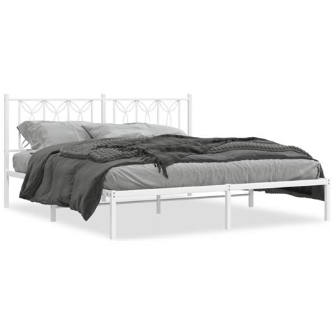 Giroletto Con Testiera Metallo Bianco 183x213 Cm - Foto 2