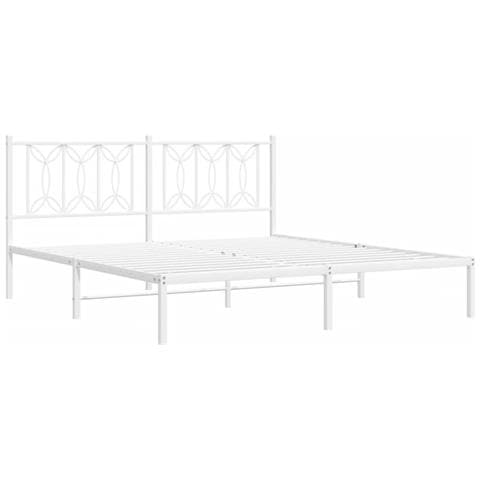 Giroletto Con Testiera Metallo Bianco 183x213 Cm - Foto 3