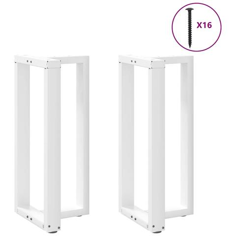 Gambe Tavolo Bar A Forma T 2 Pz Bianco 40x35x(90-91) Cm Acciaio - Foto 1