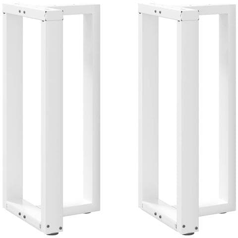 Gambe Tavolo Bar A Forma T 2 Pz Bianco 40x35x(90-91) Cm Acciaio - Foto 2