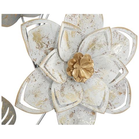 Decorazione In Metallo 3d Fiori 34 - Multicolore - Metallo - 39x5,5x67,5 Cm - Foto 2