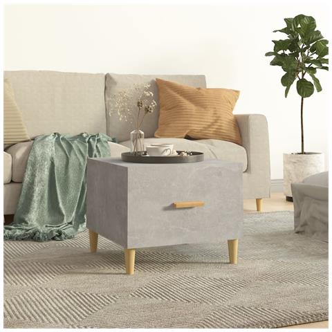 Tavolino Salotto Grigio Cemento 50x50x40 Cm Legno Multistrato - Foto 8