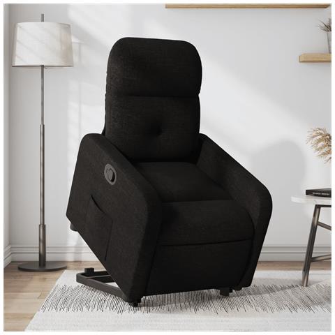 Poltrona Alzapersona Reclinabile Nera In Tessuto - Foto 8