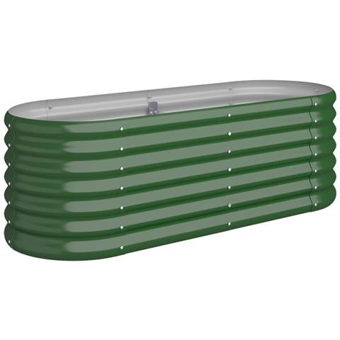 Letto Giardino Acciaio Verniciato A Polvere 114x40x36 Cm Verde - Foto 1