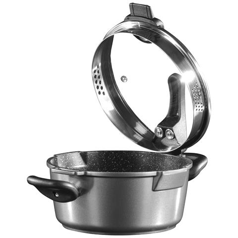 Pentola Colino 28 cm, Con Coperchio In Vetro, Adatta A Induzione Pentole, Alluminio, Antracite - Foto 1