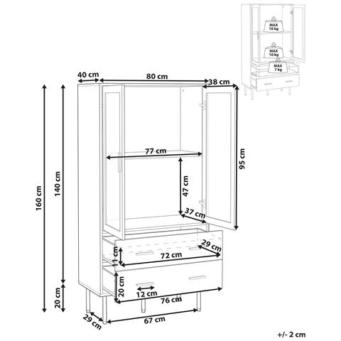 Vetrina In Vetro Milora 80 Cm Bianco - Foto 6