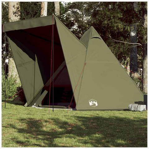 Tenda Familiare Tipi per 6 Persone Verde Oliva Impermeabile - Foto 1