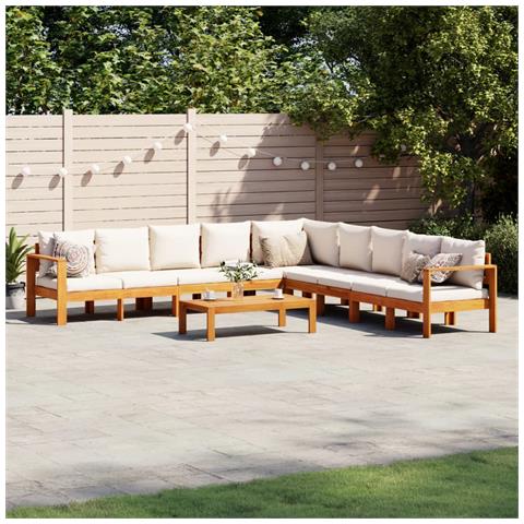 Set Divano da Giardino 6 pz con Cuscini in Massello di Acacia - Foto 2