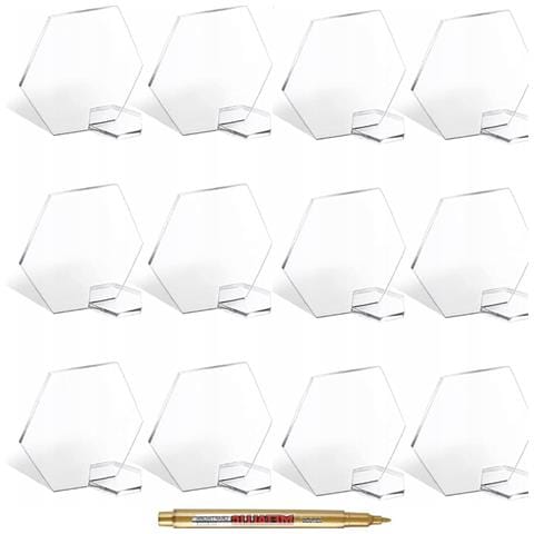 Segnaposto Acrilici Decorazione Tavolo Matrimonio 25pz + Pennarello Oro - Foto 1