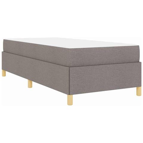 Letto a molle con materasso Taupe e bianco 90 x 190 cm Tessuto - Foto 9