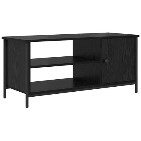 Mobile TV Rovere nero 100 x 40 x 45 cm Legno multistrato - Foto 1