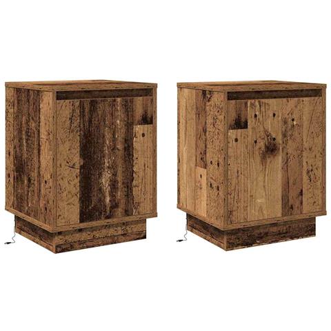 Armadio da Notte con 2 pcs Legno vecchio 39 x 34.5 x 50 cm - Foto 1