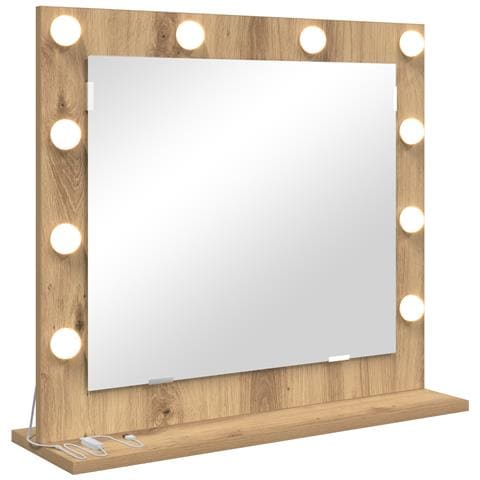 Specchio da Vanità Rovere artigianale 60 x 55 x 18 cm - Foto 1