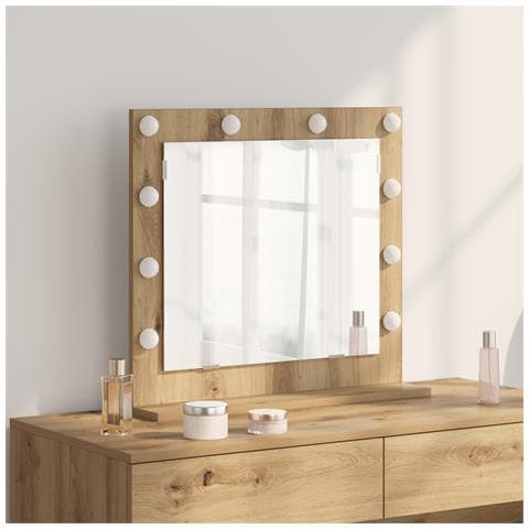 Specchio da Vanità Rovere artigianale 60 x 55 x 18 cm - Foto 2