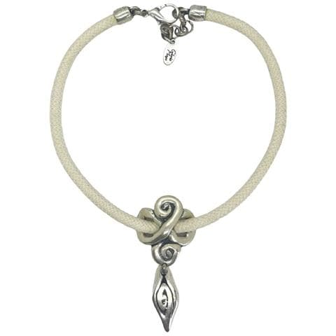Collana Nautilus In Argento Placcato E Cordino Color Crema - Foto 1
