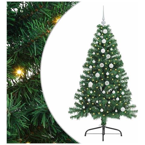 Albero di Natale artificiale con luci integrate Verde 150 cm - Foto 1