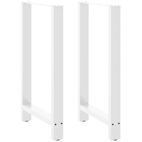 Gambe per tavolo da bar bianche 2 pz 60x(100-101) cm in acciaio - Foto 1