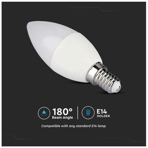 Lampadina LED E14 4,8W Candela RF Controller con Telecomando 24 Tasti RGB + 4000K Dimmerabile, colore Bianco - Foto 4