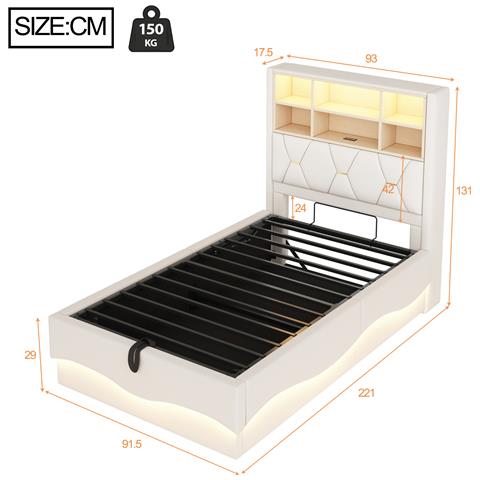 Letto Per Ragazzi Con Stoccaggio Scientifico E Luci Led - Foto 2