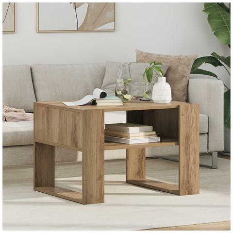 Tavolino da salotto Rovere artigianale 66 x 53 x 45 cm - Foto 2