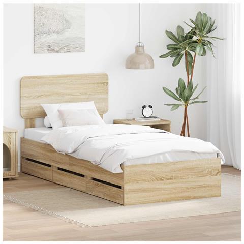 Struttura del letto con cassetto Rovere Sonoma 90 x 190 cm - Foto 2