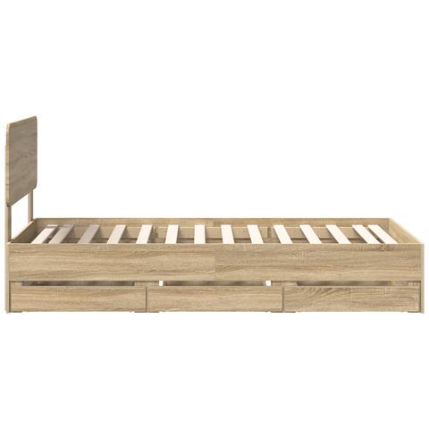 Struttura del letto con cassetto Rovere Sonoma 90 x 190 cm - Foto 9