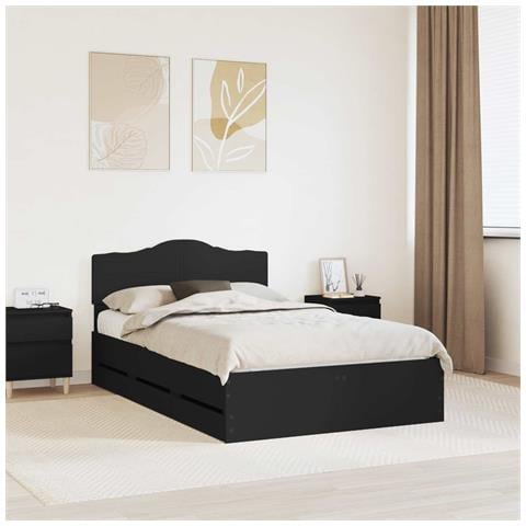 Struttura del letto Nero 120 x 190 cm Legno Ingegnerizzato - Foto 2