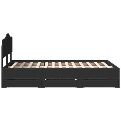 Struttura del letto Nero 120 x 190 cm Legno Ingegnerizzato - Foto 9